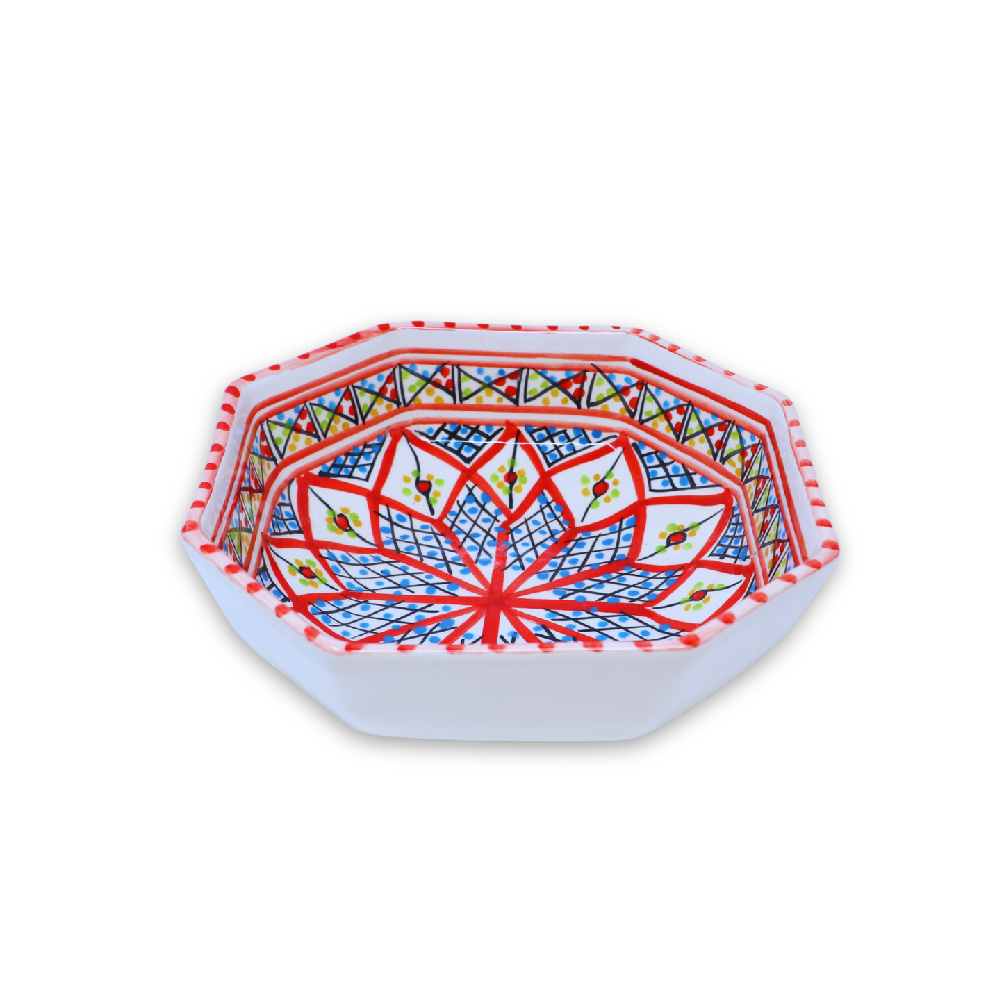 Handmade Ceramic Octagonal Bowl, 20 cm