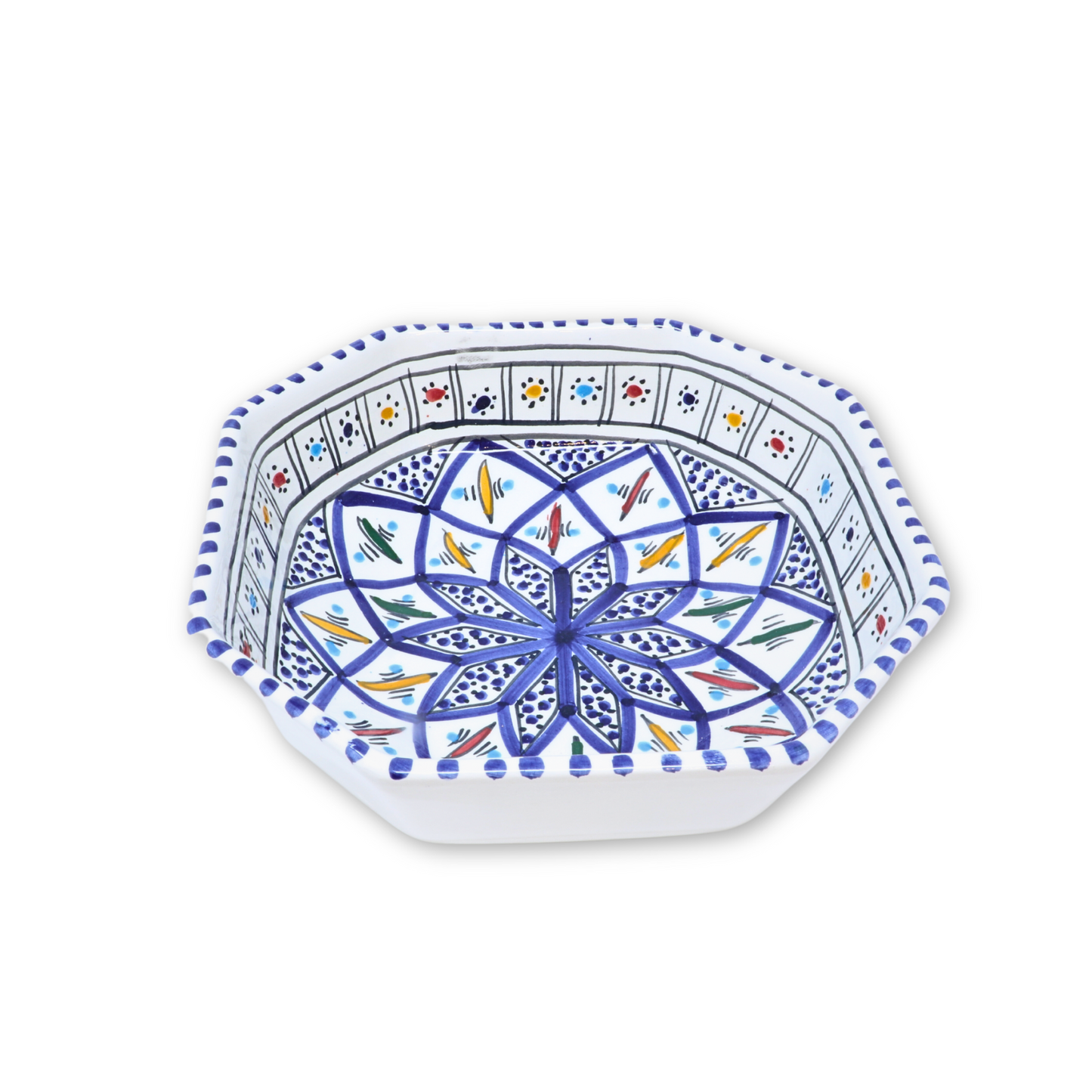 Handmade Ceramic Octagonal Bowl, 20 cm