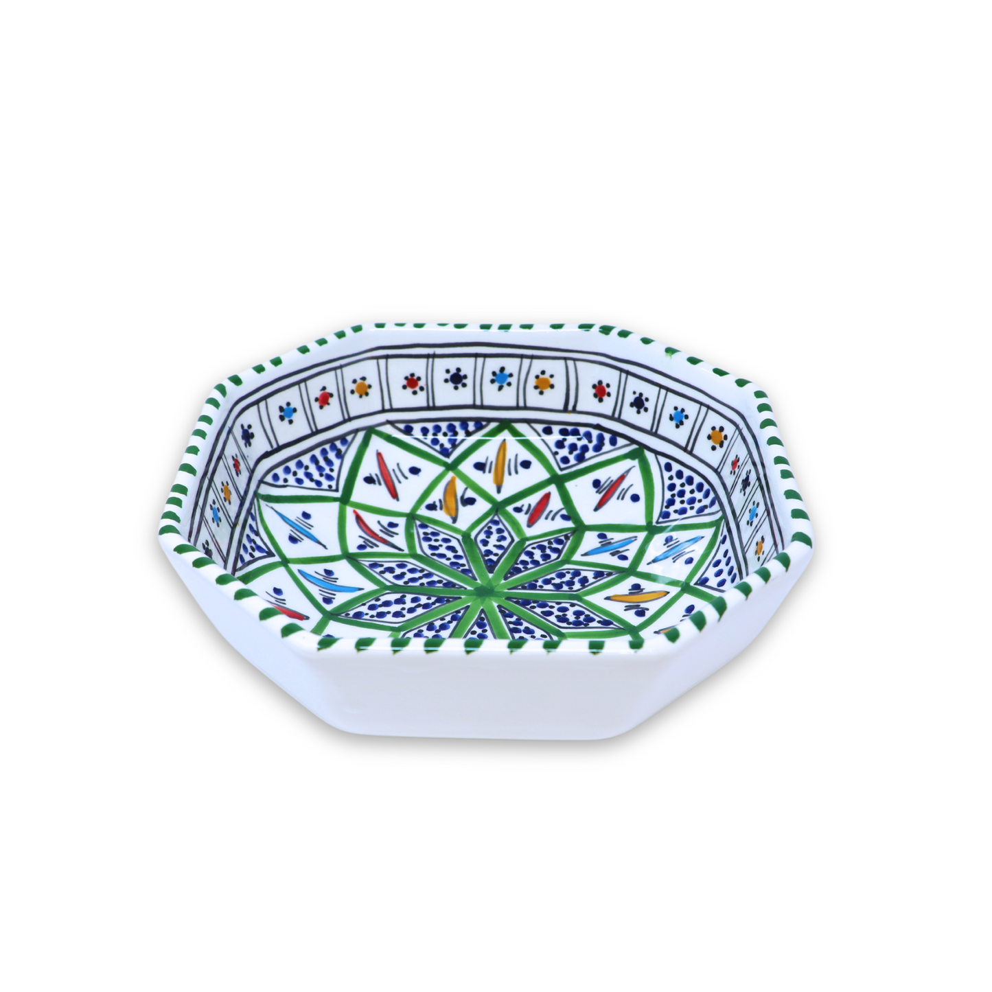 Handmade Ceramic Octagonal Bowl, 20 cm