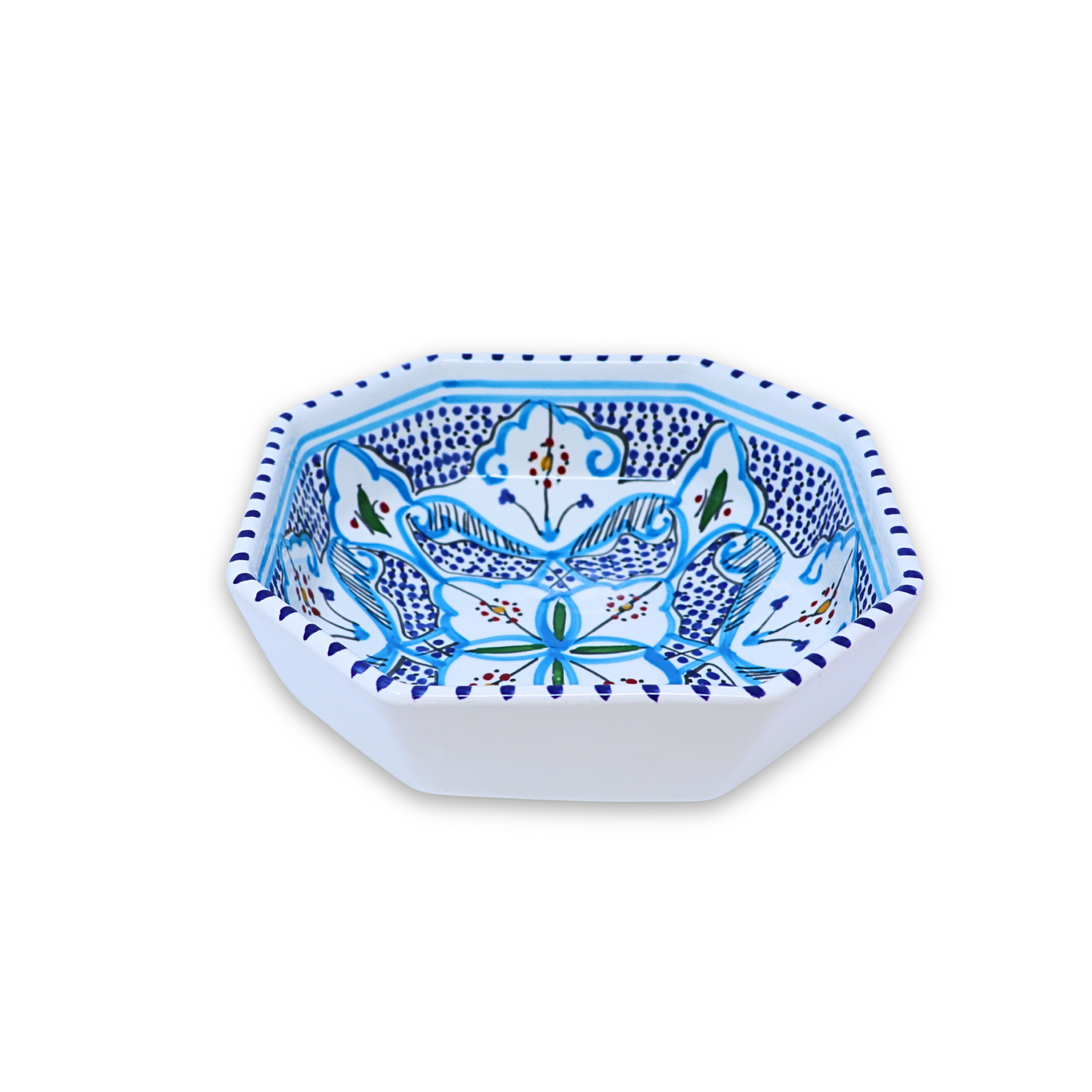 Handmade Ceramic Octagonal Bowl, 20 cm
