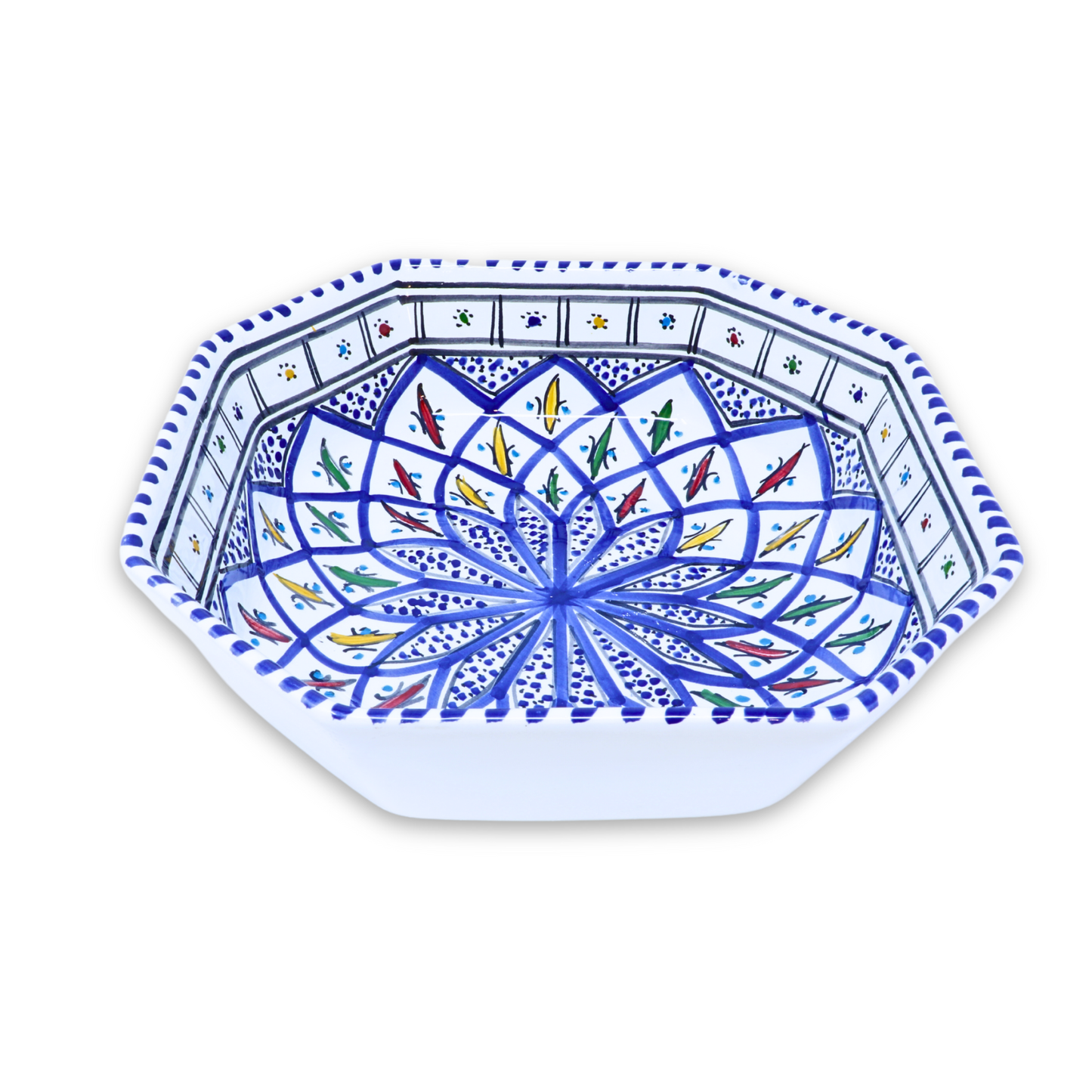 Handmade Ceramic Octagonal Bowl, 25 cm