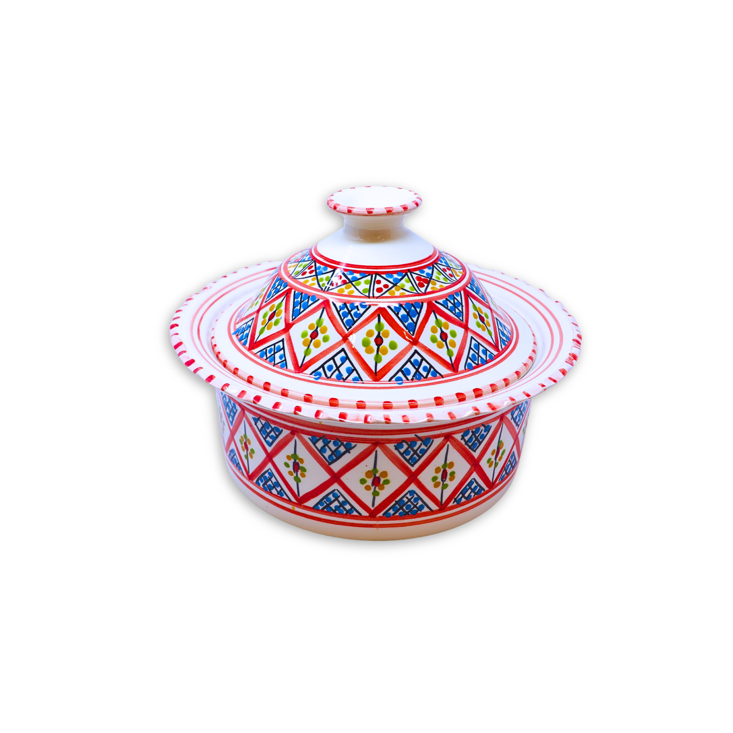 Handmade Ceramic Pot with Lid, 20 cm
