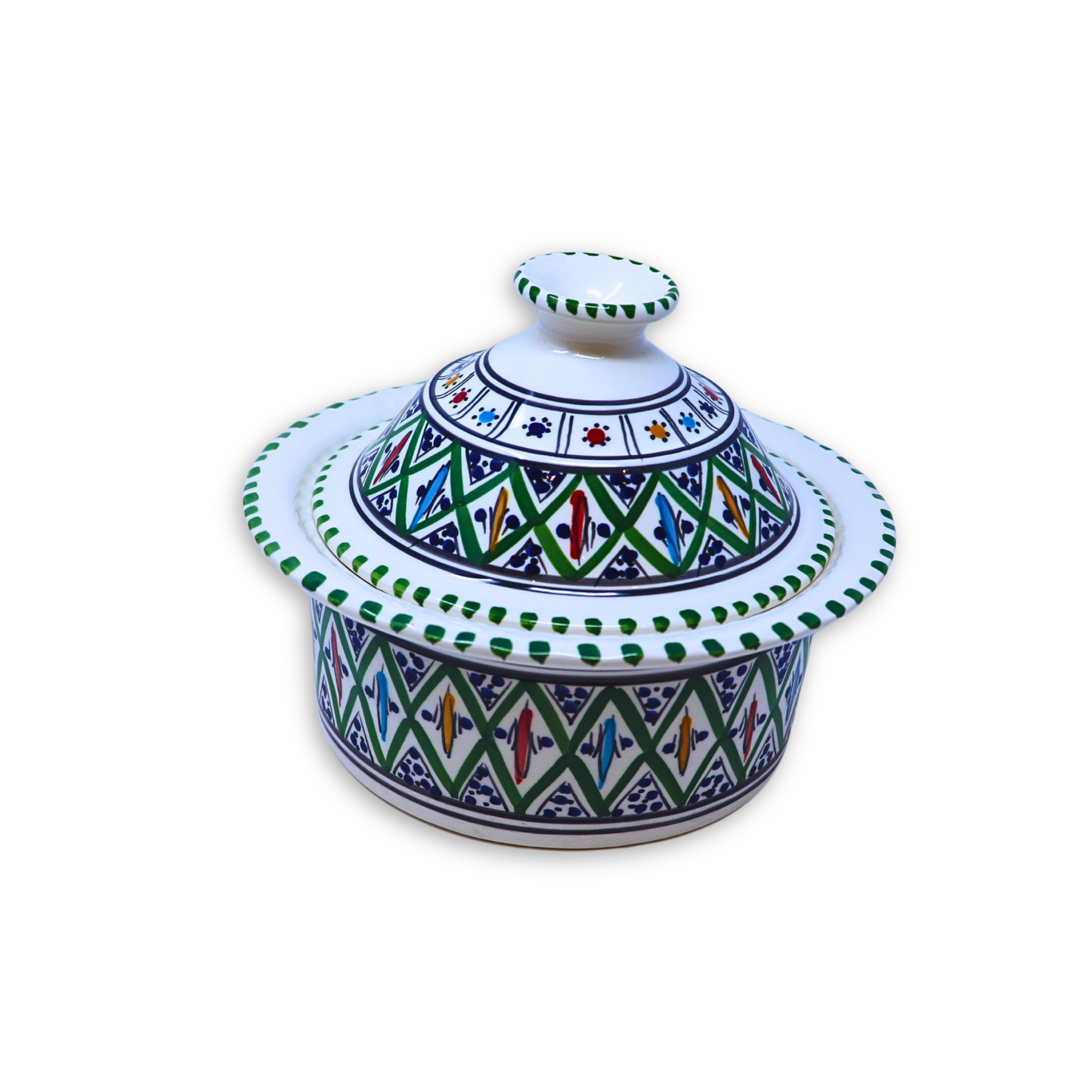 Handmade Ceramic Pot with Lid, 20 cm