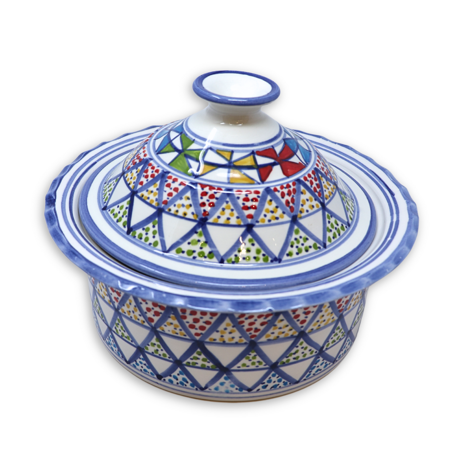 Handmade Ceramic Pot with Lid, 25 cm