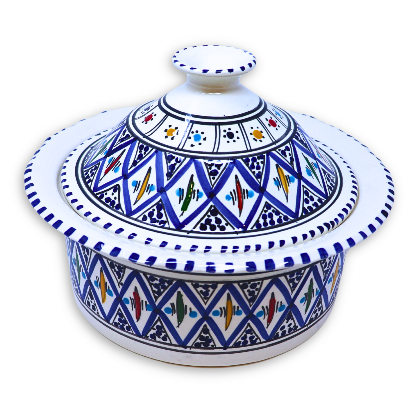 Handmade Ceramic Pot with Lid, 25 cm