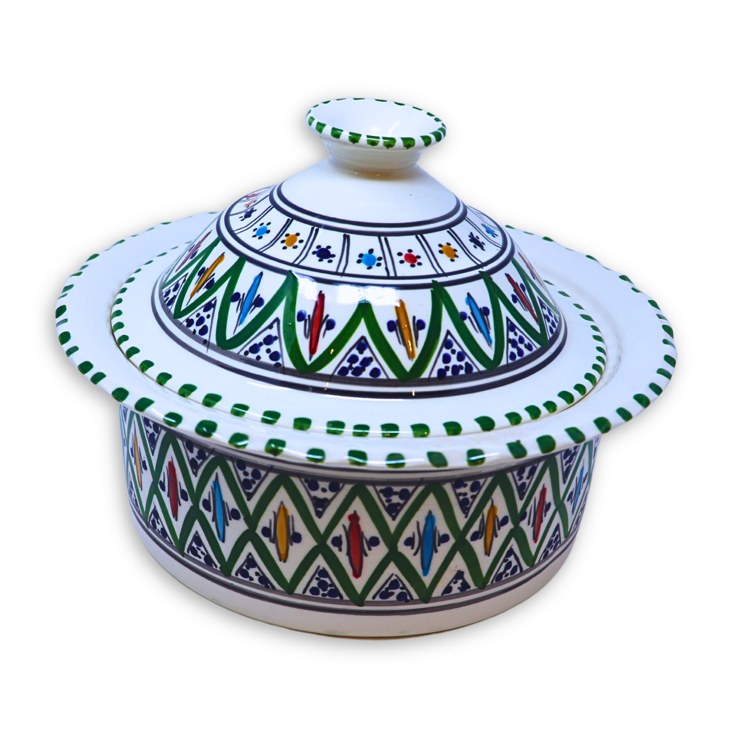 Handmade Ceramic Pot with Lid, 25 cm
