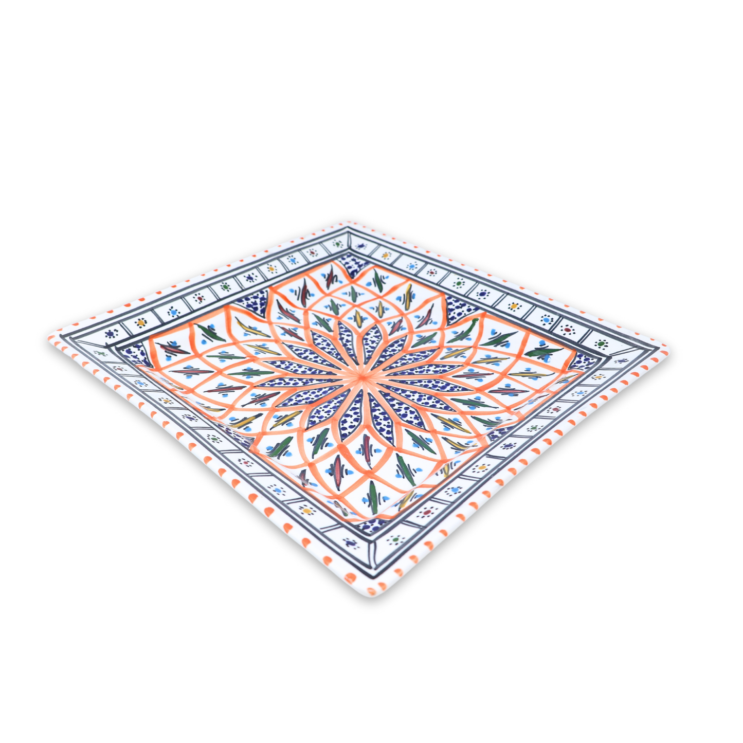Handmade Ceramic Square Plate, 28 cm