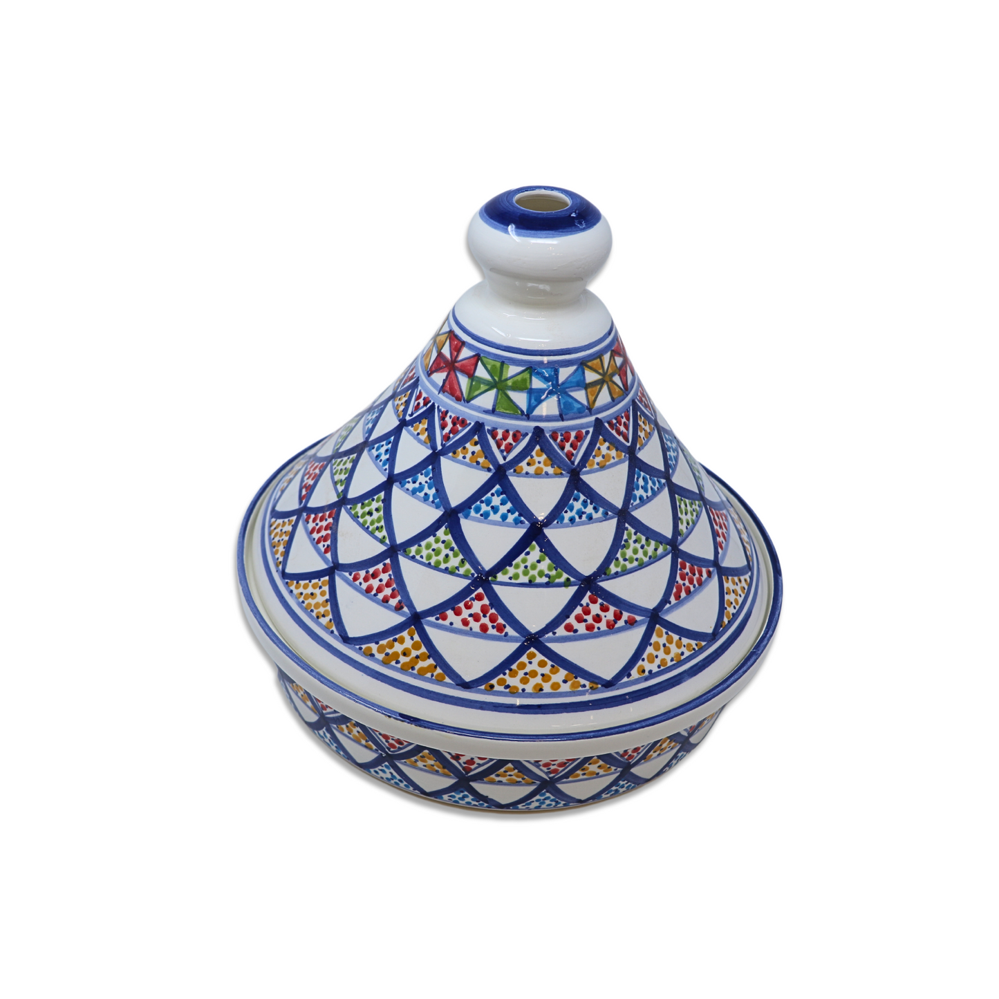 Handmade Ceramic Round Tajine Pot, 25 cm