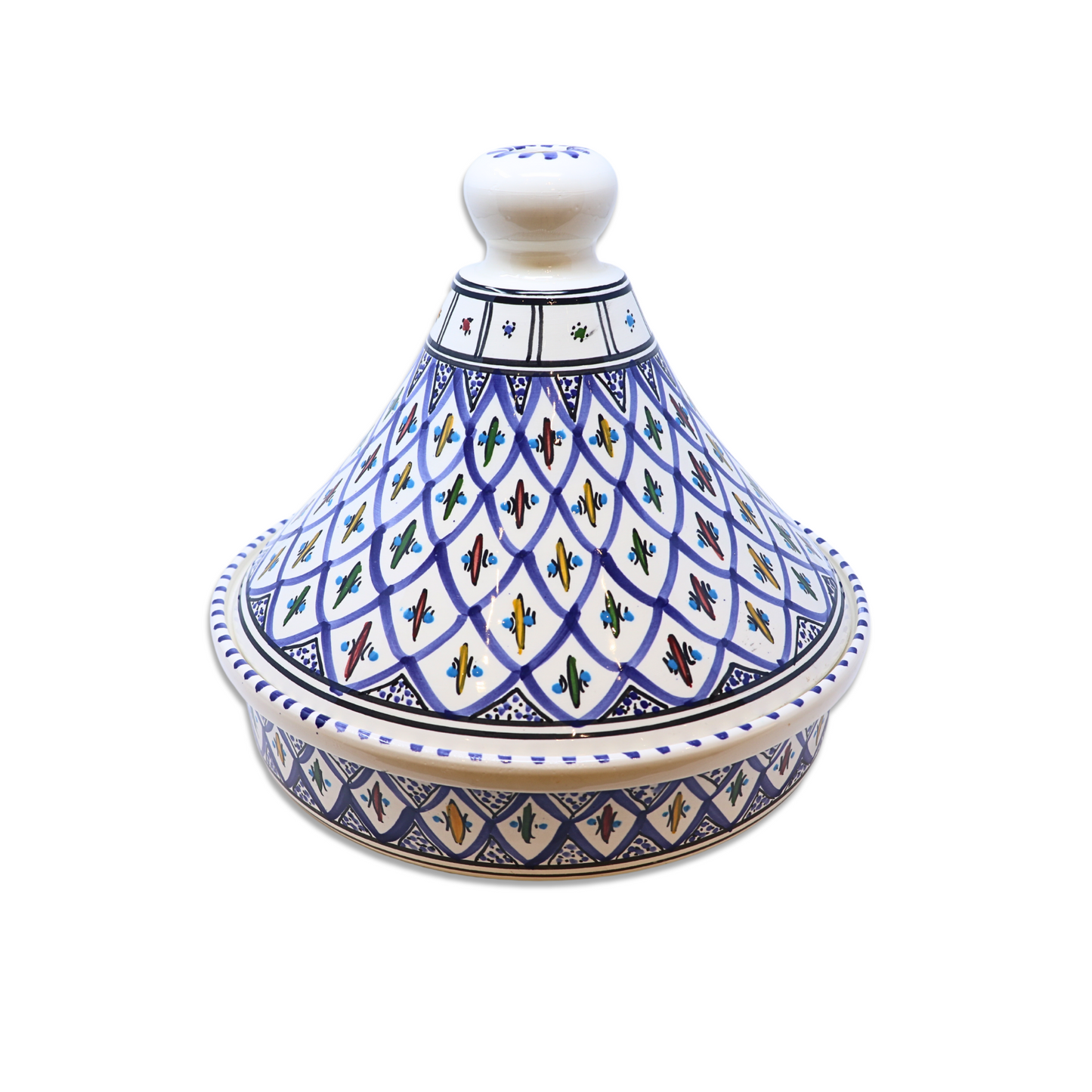 Handmade Ceramic Round Tajine Pot, 25 cm