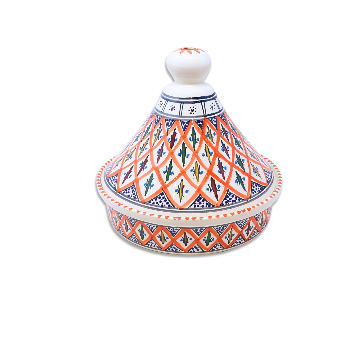 Handmade Ceramic Round Tajine Pot, 25 cm