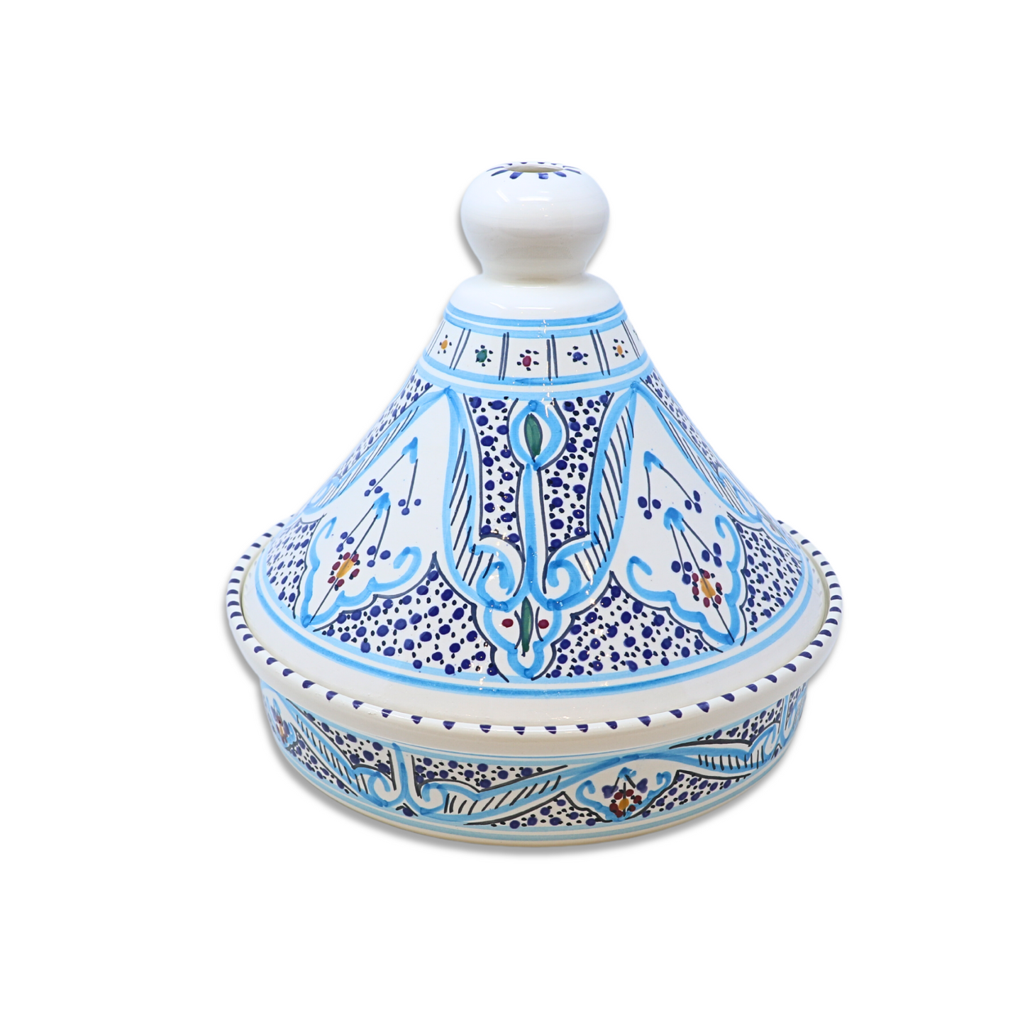 Handmade Ceramic Round Tajine Pot, 25 cm
