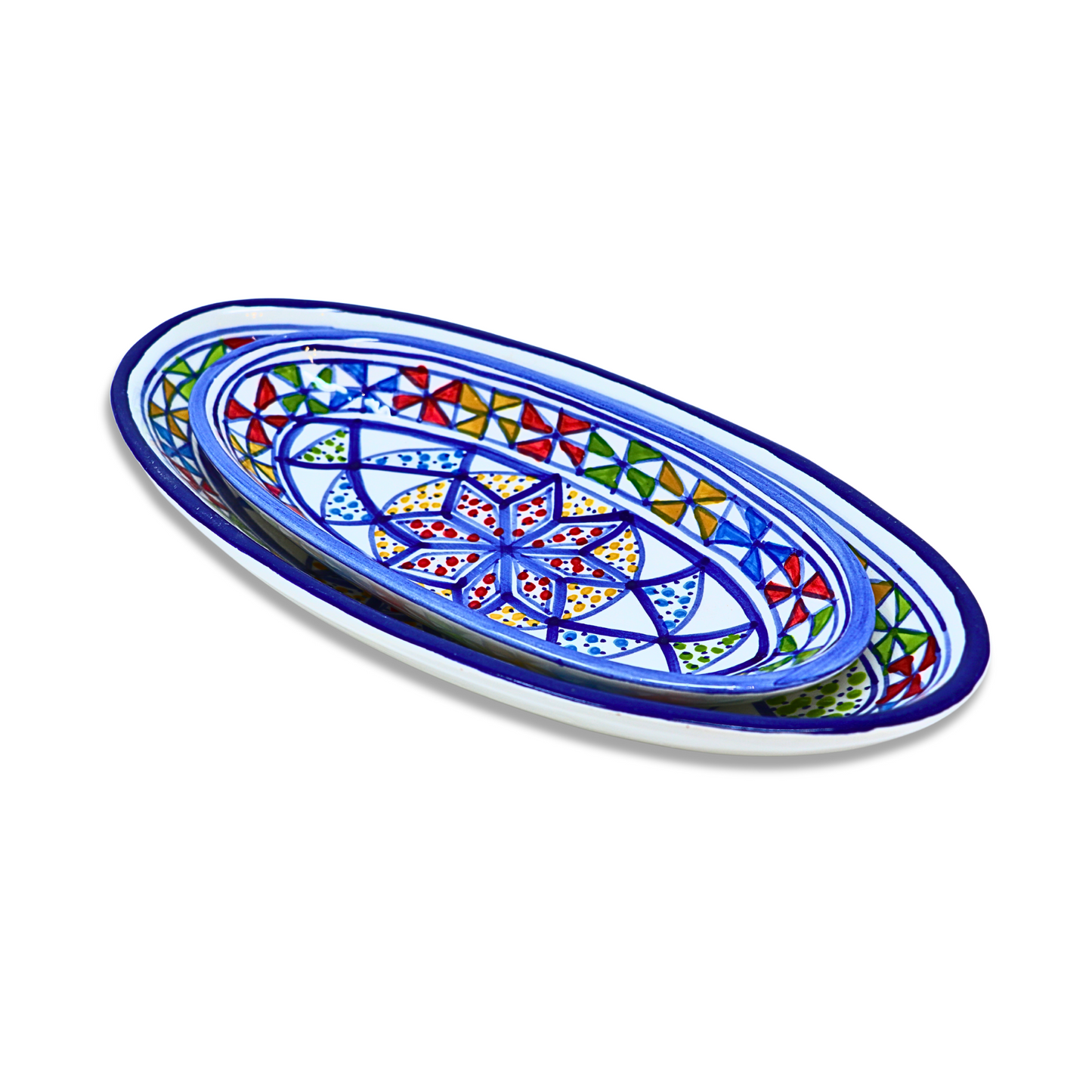 Handmade Ceramic Oval Platter, 30 cm