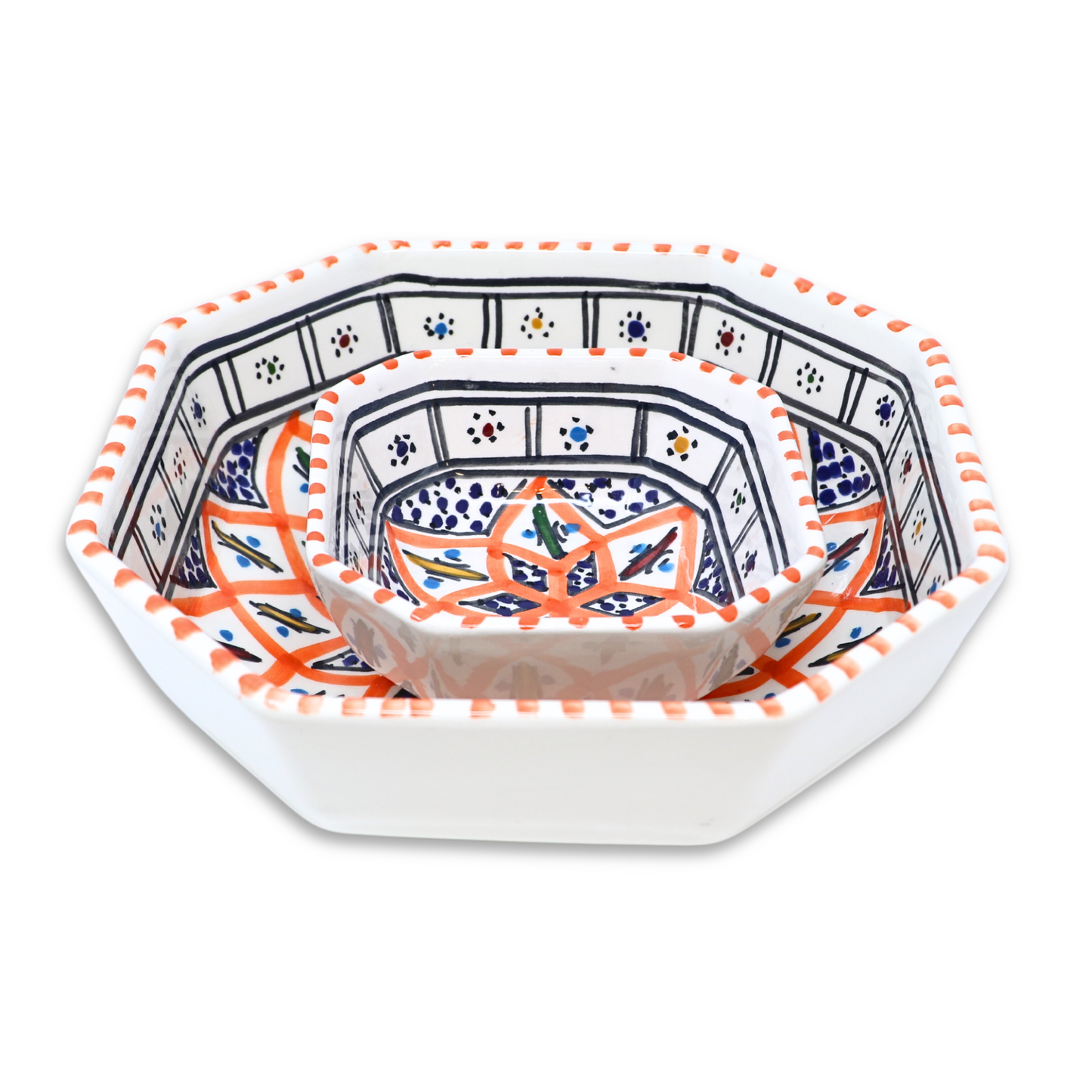 Handmade Ceramic Octagonal Bowl, 20 cm