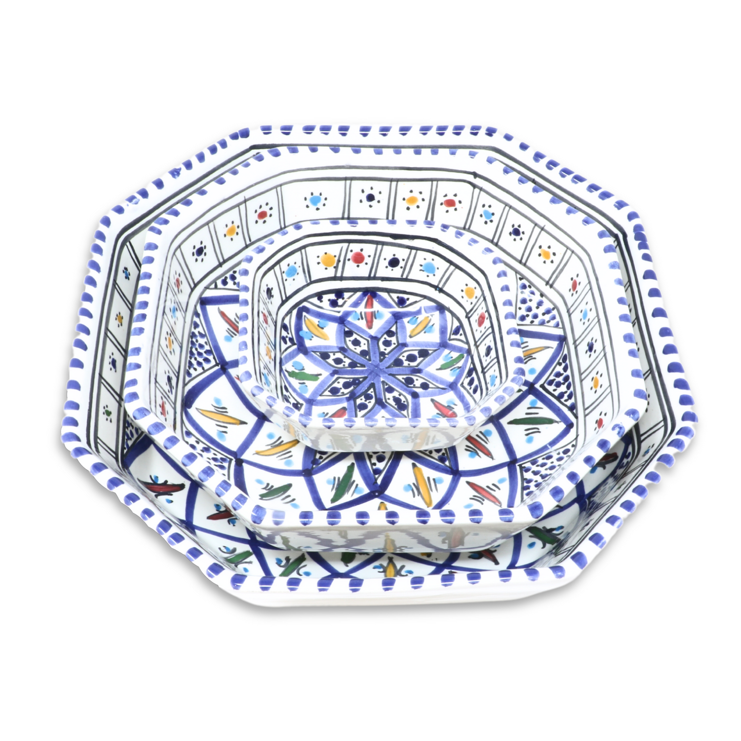 Handmade Ceramic Octagonal Bowl, 20 cm