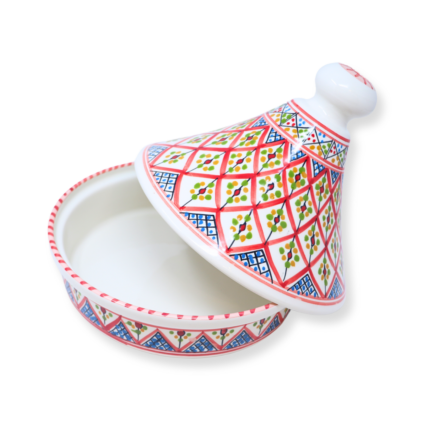 Handmade Ceramic Round Tajine Pot, 25 cm