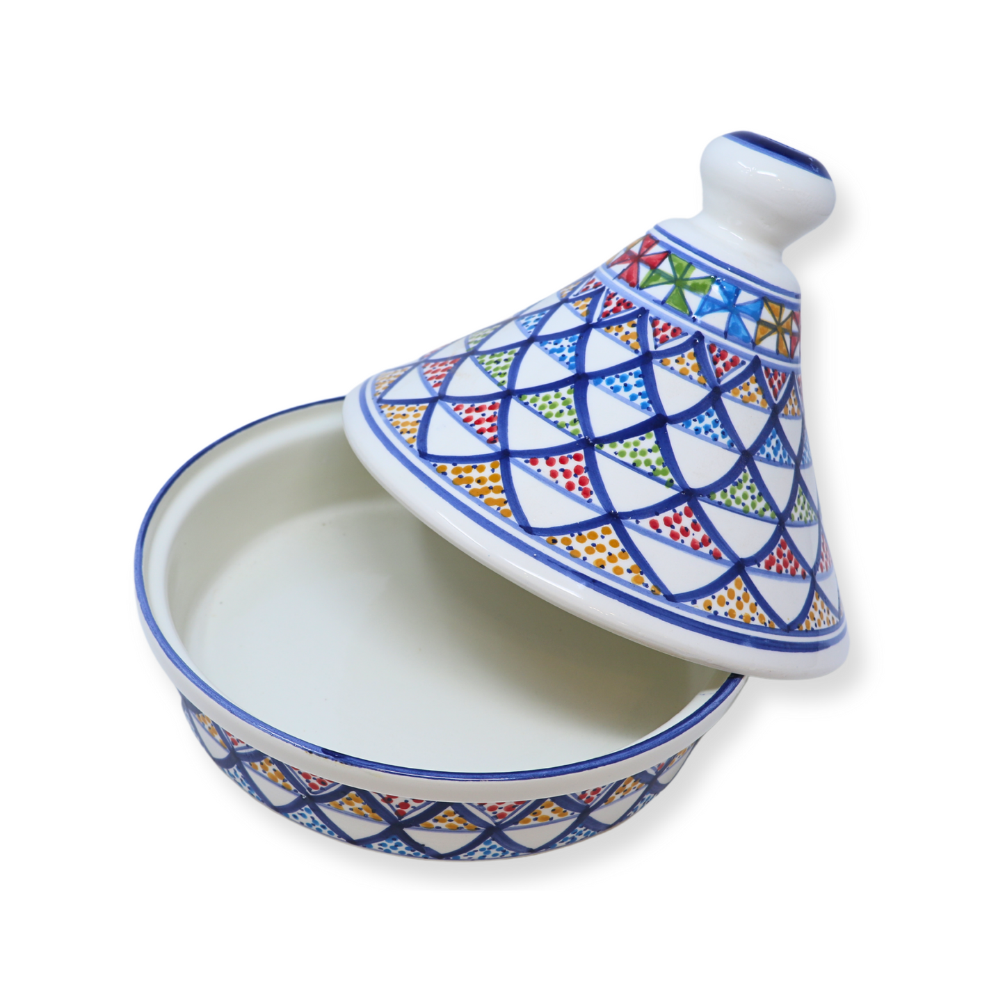 Handmade Ceramic Round Tajine Pot, 25 cm