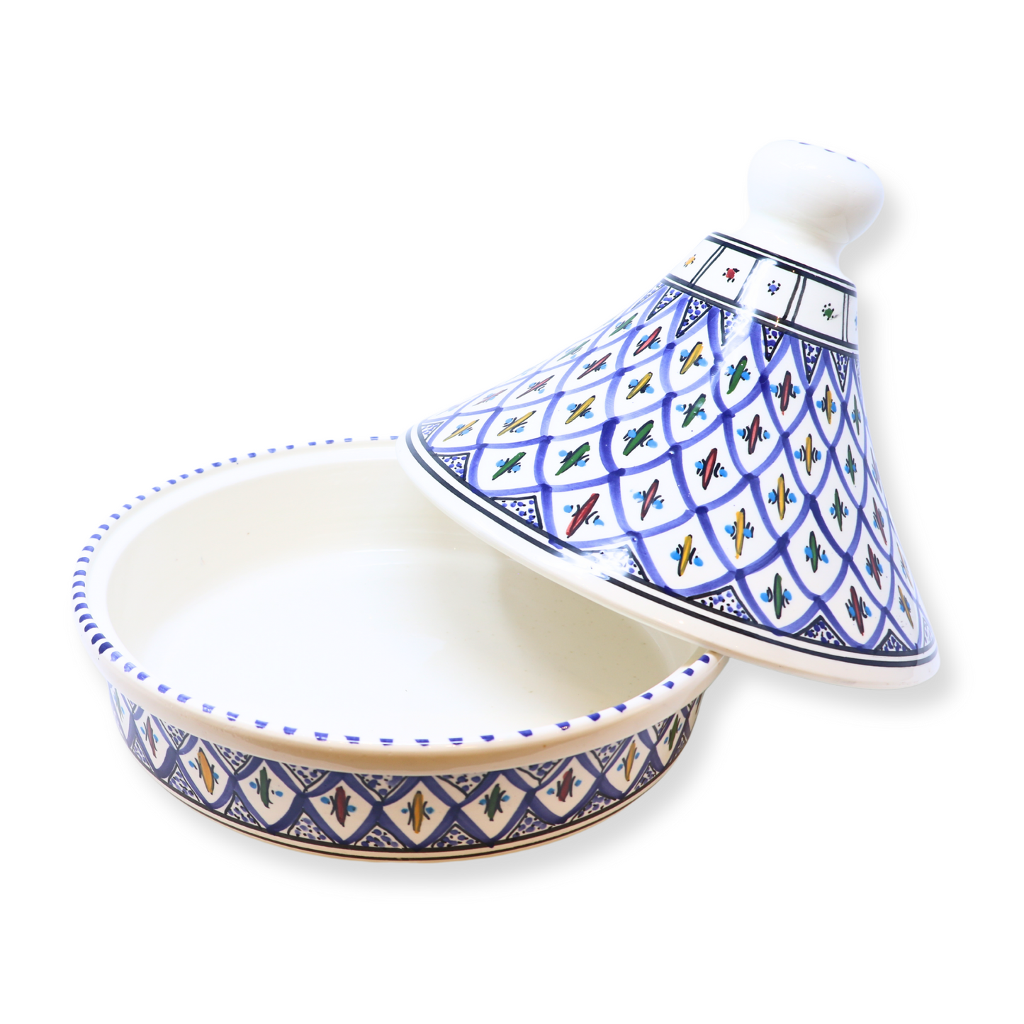 Handmade Ceramic Round Tajine Pot, 25 cm