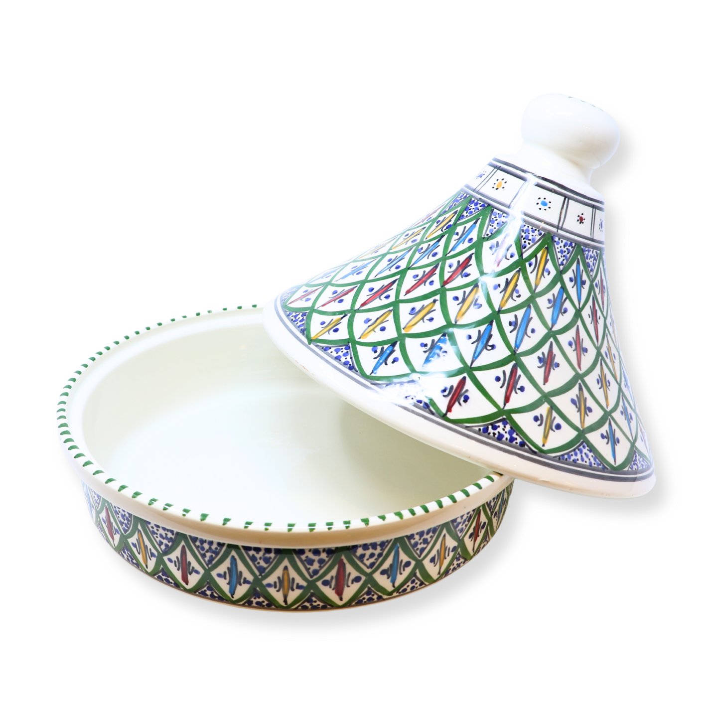 Handmade Ceramic Round Tajine Pot, 25 cm
