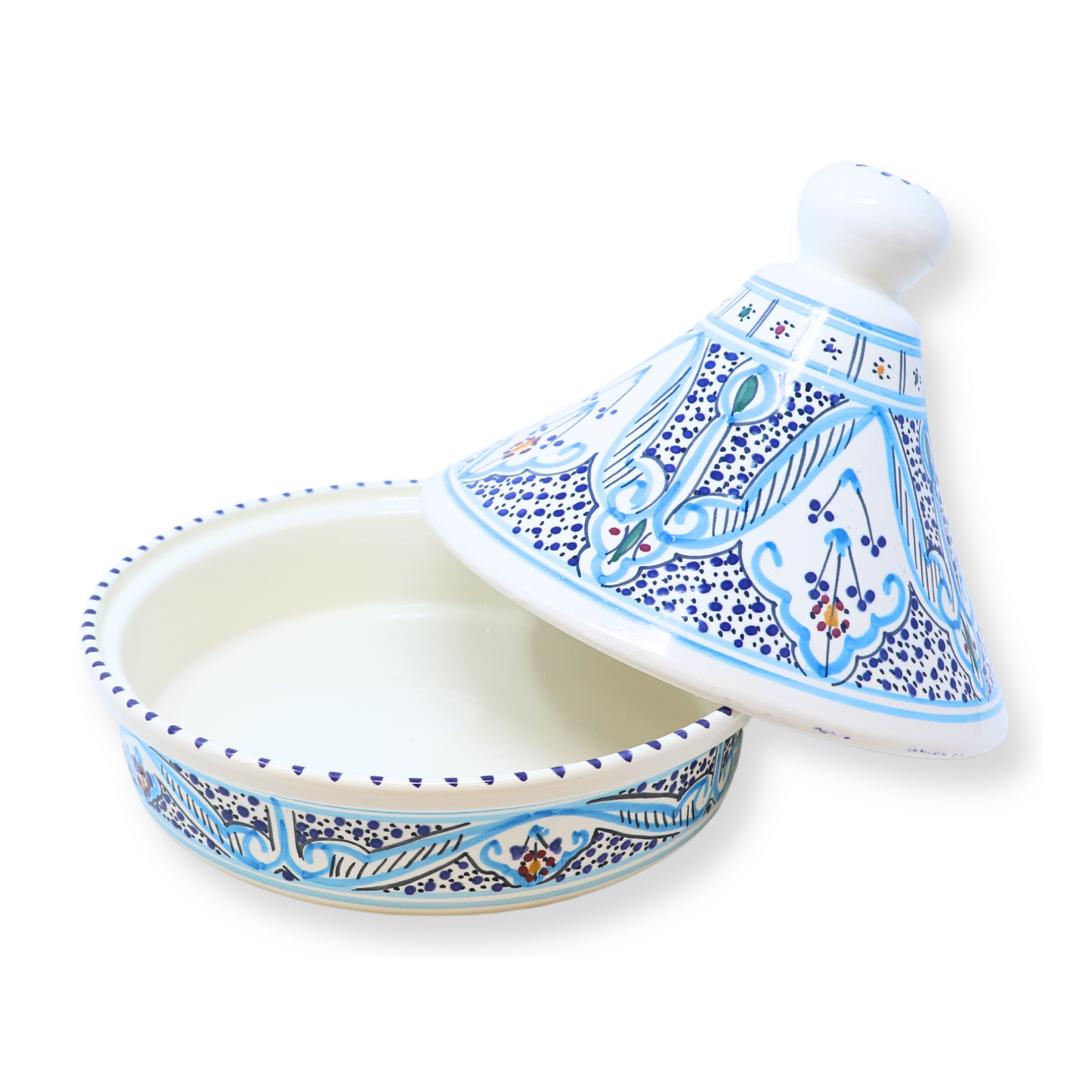 Handmade Ceramic Round Tajine Pot, 25 cm