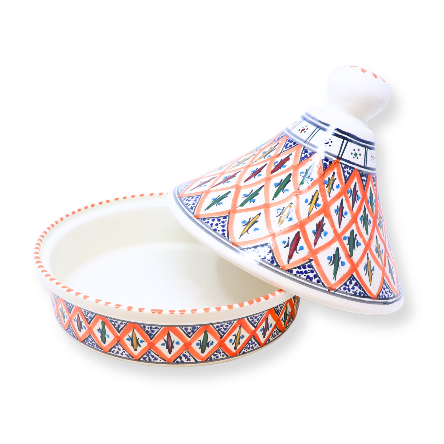 Handmade Ceramic Round Tajine Pot, 25 cm