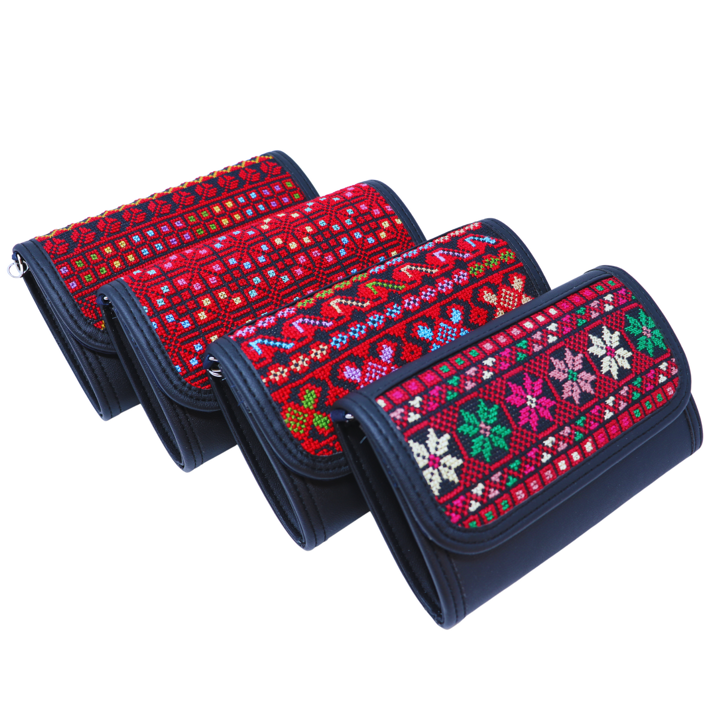 Artistry in Stitches: Hand-Embroidered Leather Wallet with Ample Card Holders (20x12 cm)