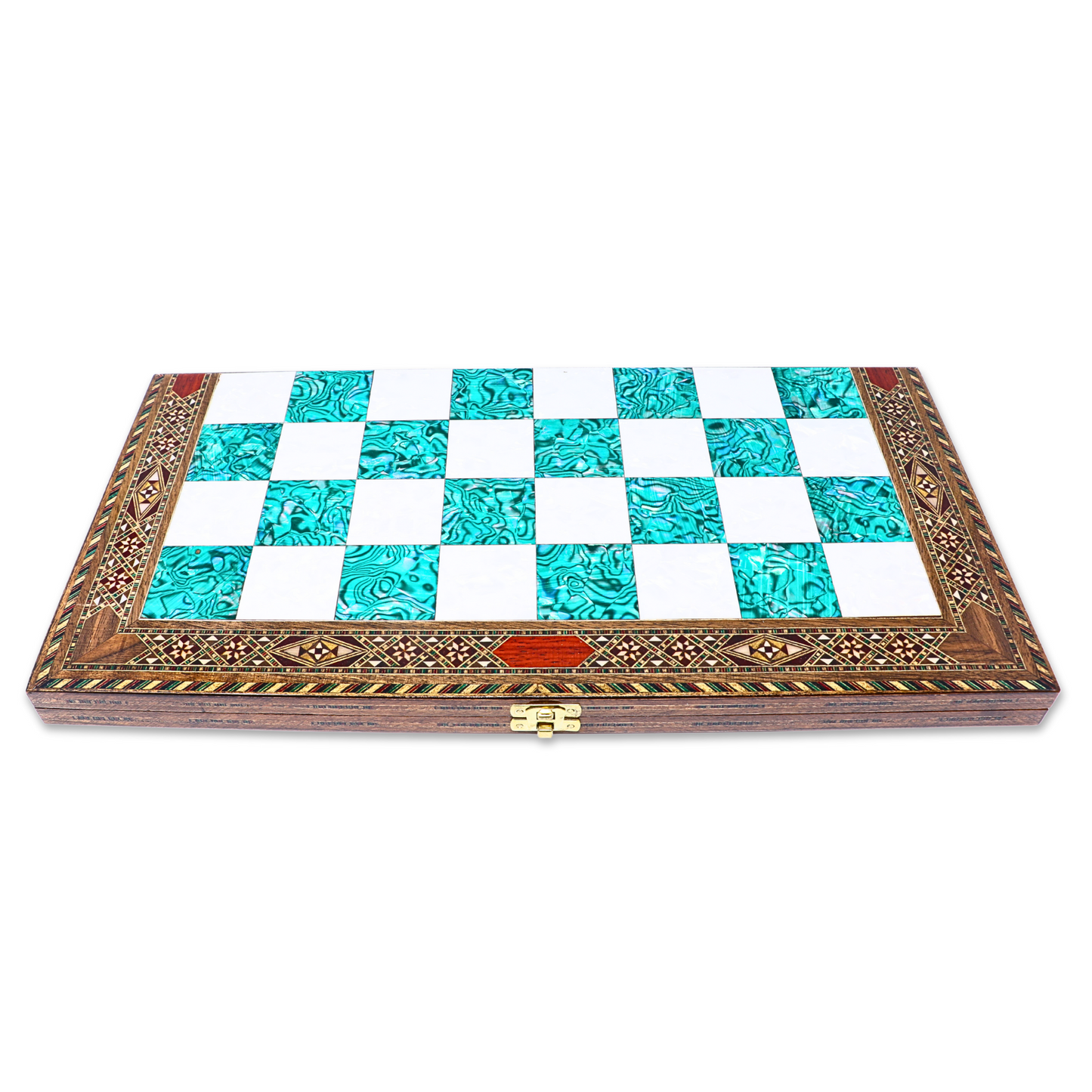 Handmade Wooden Mosaic Chess Board - Folding - X Large - 45 cm