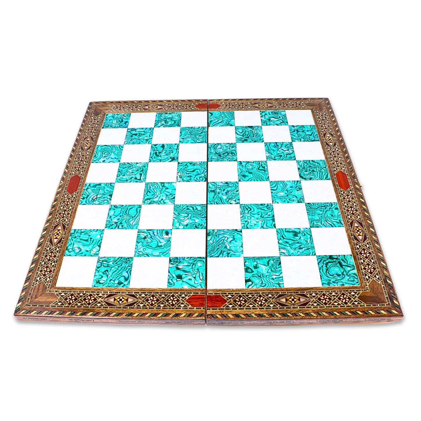 Handmade Wooden Mosaic Chess Board - Folding - X Large - 45 cm