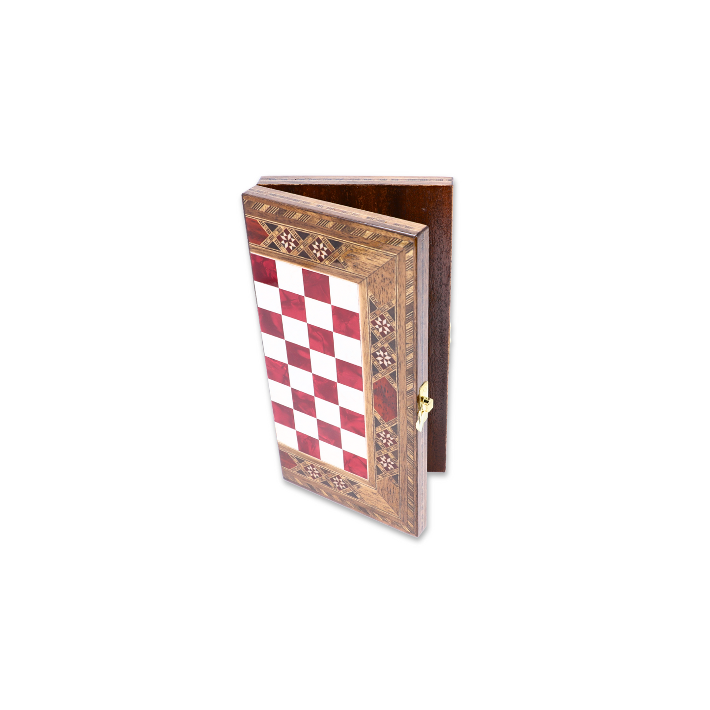 Handmade Mosaic Wood Folded Chess Board - Small - Red, L25W13H2 cm