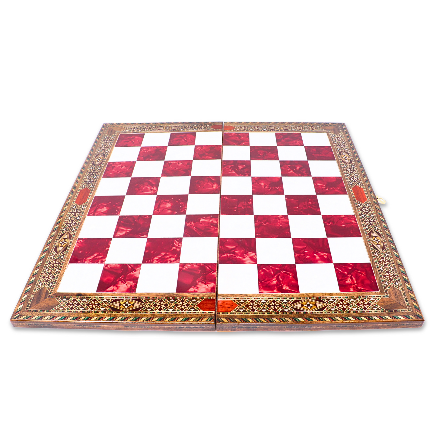 Handmade Mosaic Wood Folded Chess Board - XL - Red, L45W22H3 cm