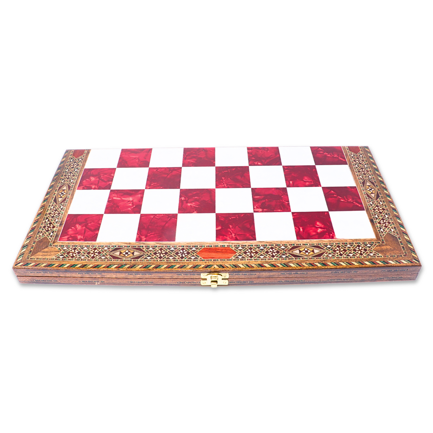 Handmade Mosaic Wood Folded Chess Board - XL - Red, L45W22H3 cm