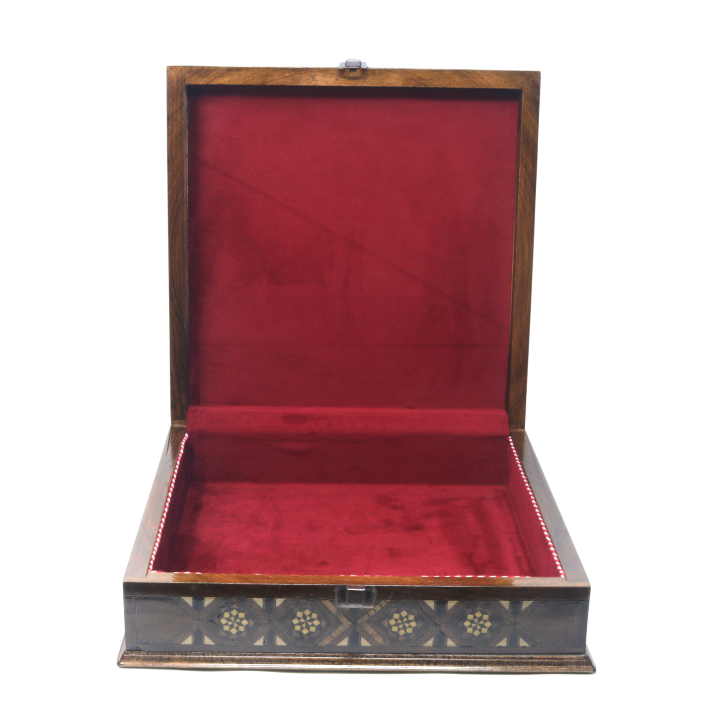 Handmade Wooden Mosaic Box - Square 30x30xH9 cm