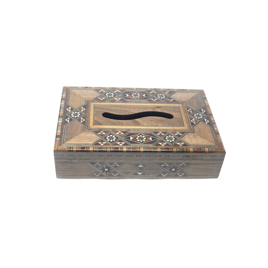 Handmade Wooden Mosaic Tissue Box 25x16xH6 cm