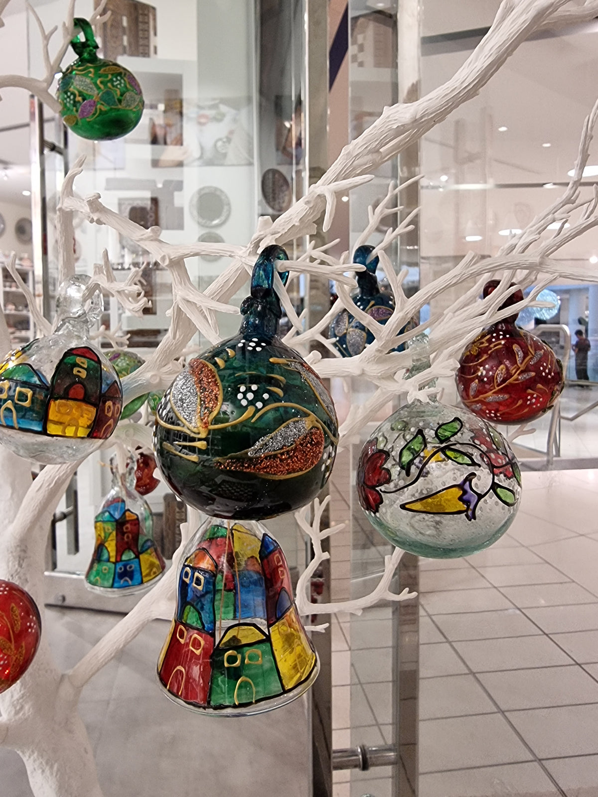 Handmade, Hand Painted Glass Christmas Ornament