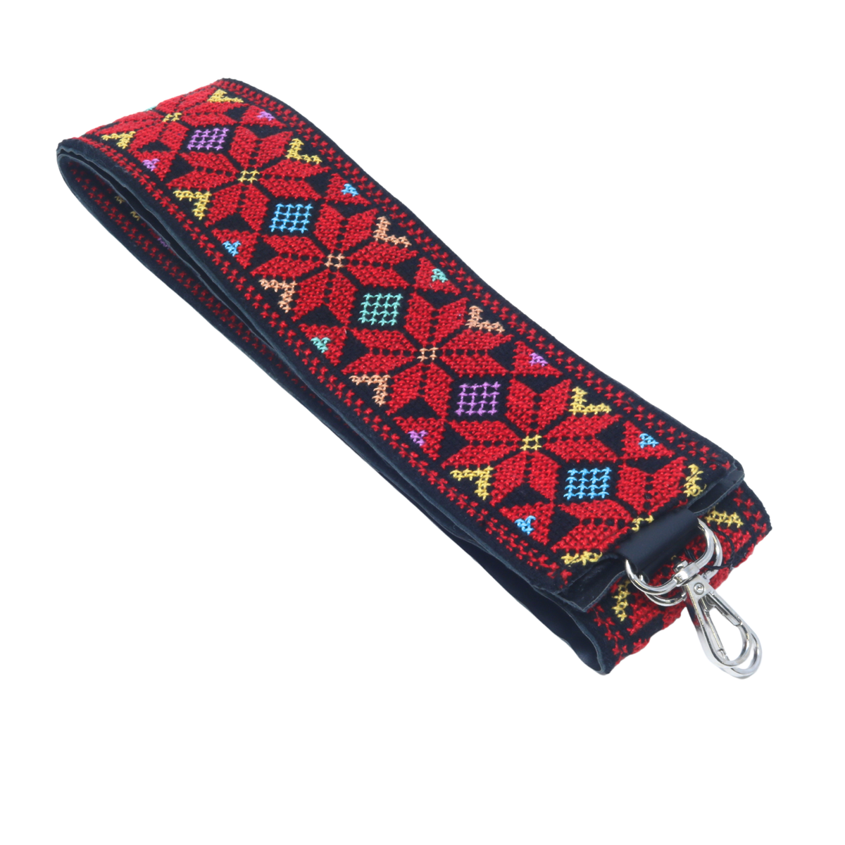 Hand-Cross-Stitch Embroidered Leather Bag Strap Mixed Collection