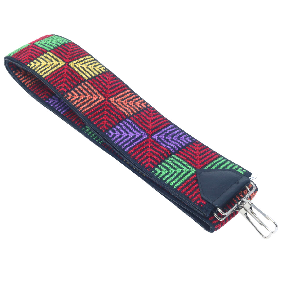 Hand-Cross-Stitch Embroidered Leather Bag Strap Mixed Collection