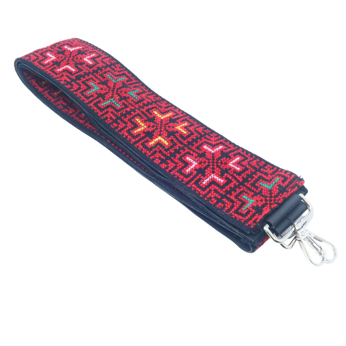 Hand-Cross-Stitch Embroidered Leather Bag Strap Mixed Collection