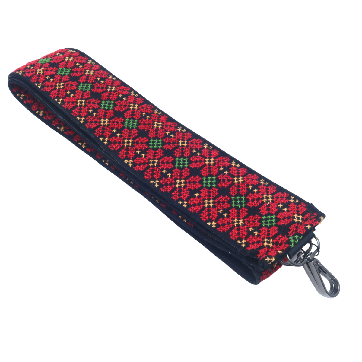 Hand-Cross-Stitch Embroidered Leather Bag Strap Mixed Collection