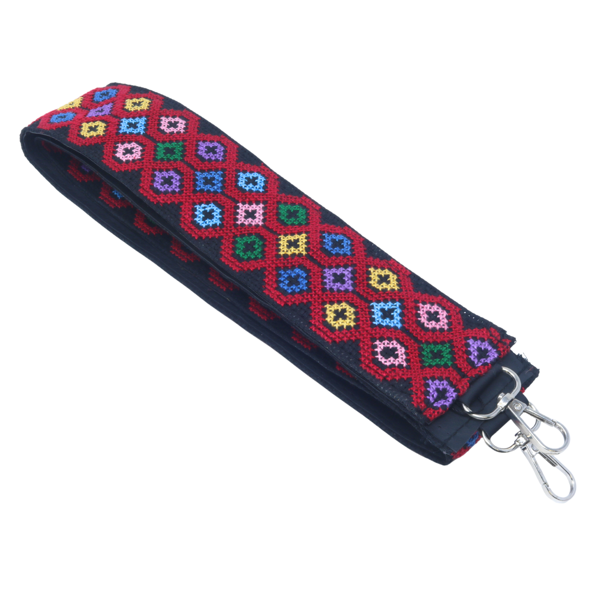 Hand-Cross-Stitch Embroidered Leather Bag Strap Mixed Collection