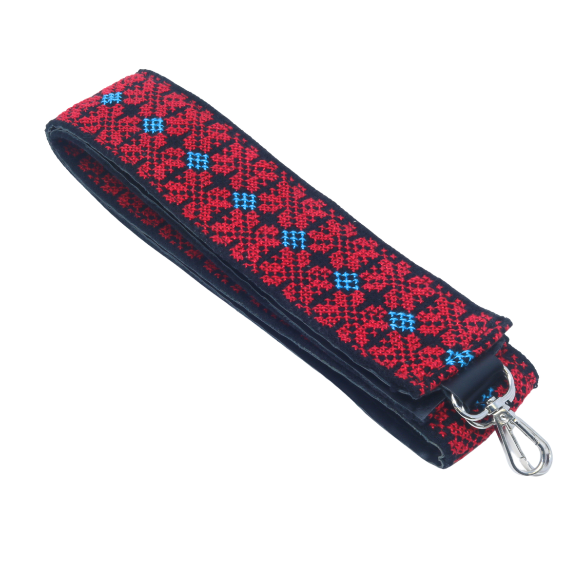 Hand-Cross-Stitch Embroidered Leather Bag Strap Mixed Collection