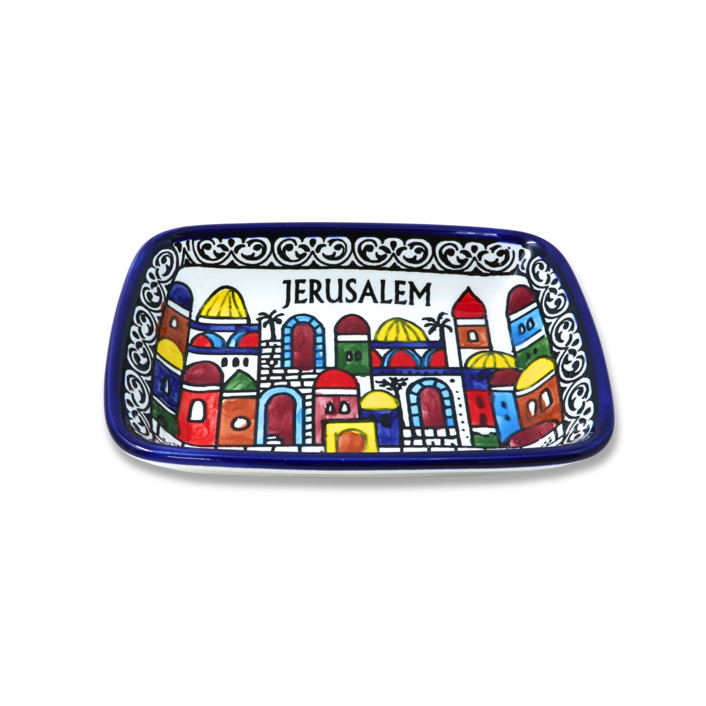 Handmade Ceramic Serving Plate, Rectangle, 14.5x10.5 cm