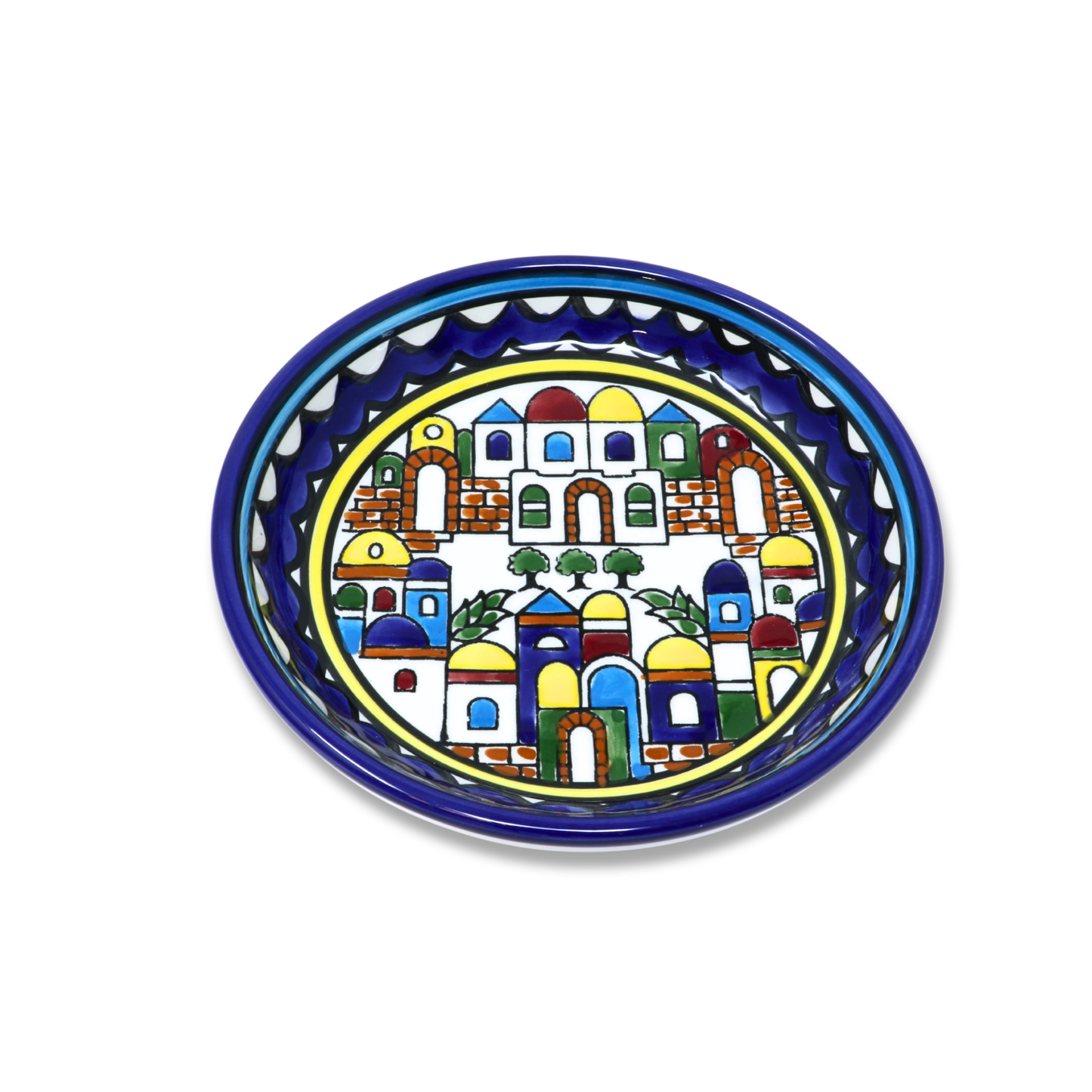 Handmade Ceramic Flat Mini Serving Bowl 13 cm