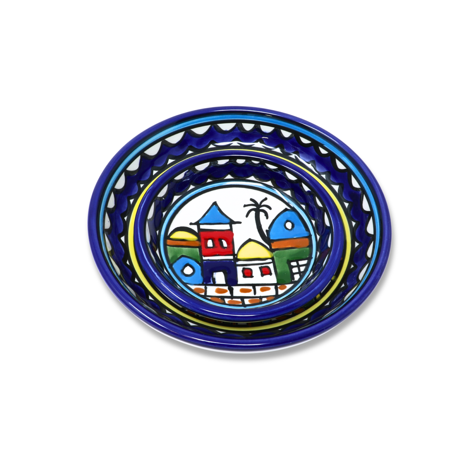 Handmade Ceramic Flat Mini Serving Bowl 13 cm