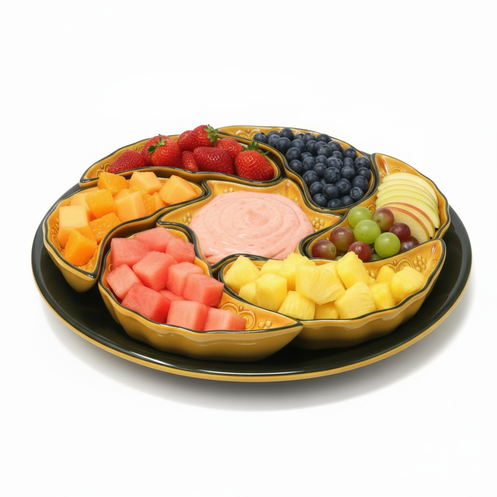 Handmade 8-piece Ceramic Platter, Turkquaz 33cm