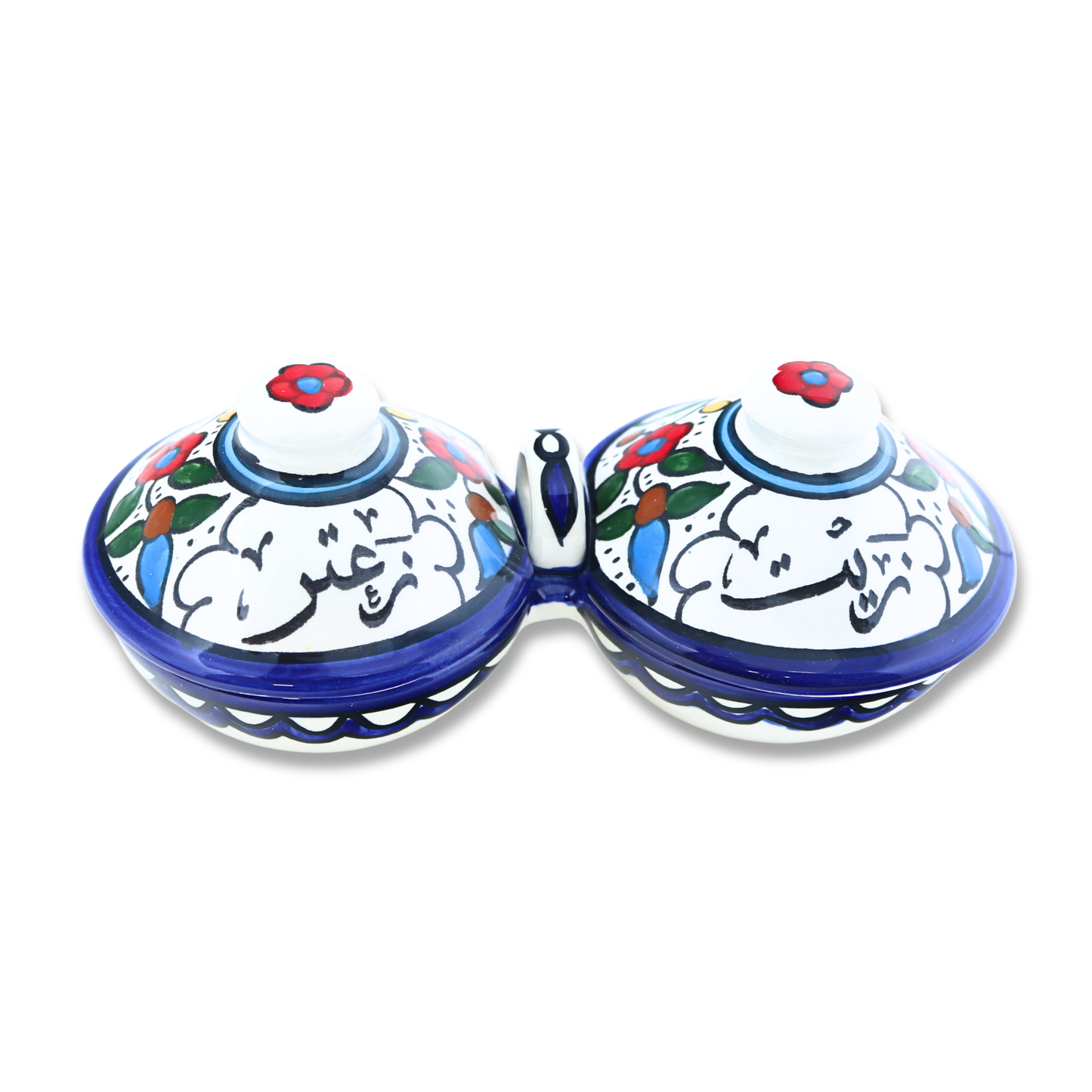 Handmade Ceramic 2-Section Bowl Set with Lid - Small (19cm)