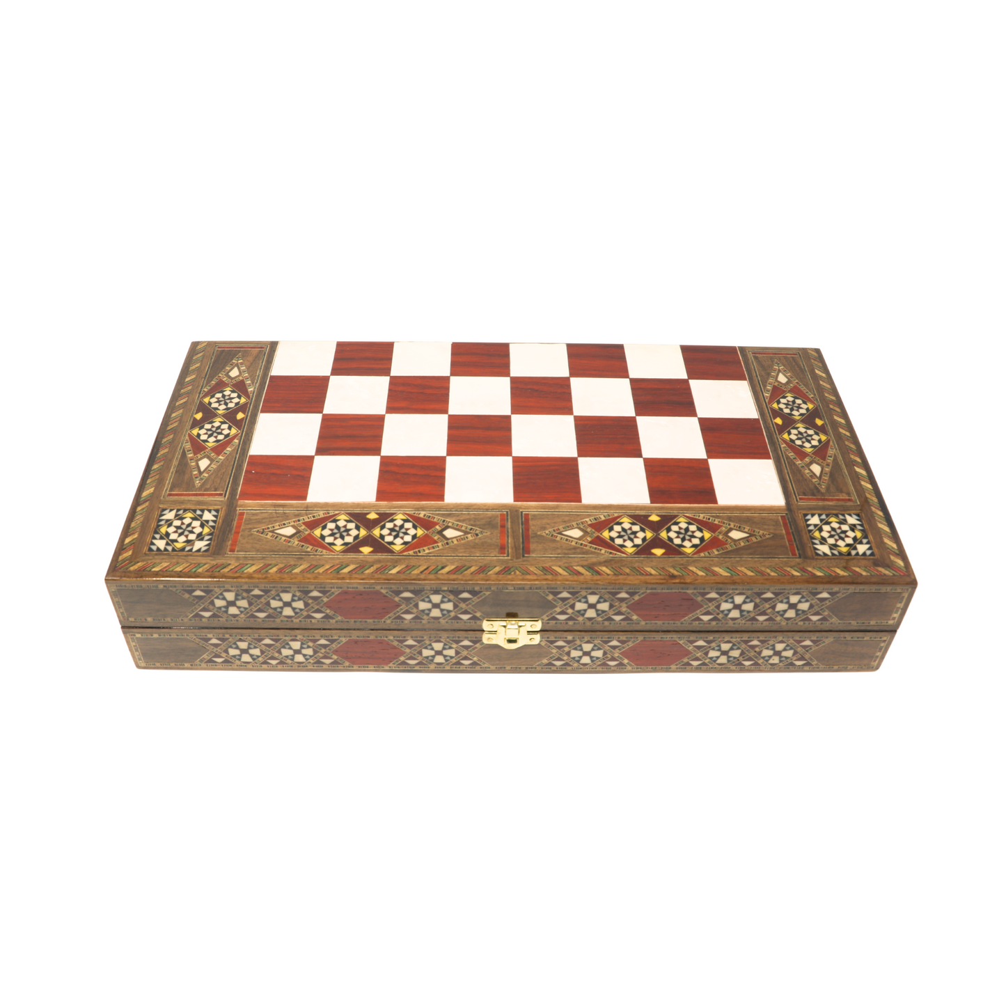 Handmade Wooden Mosaic Backgammon Set - Large 40 cm