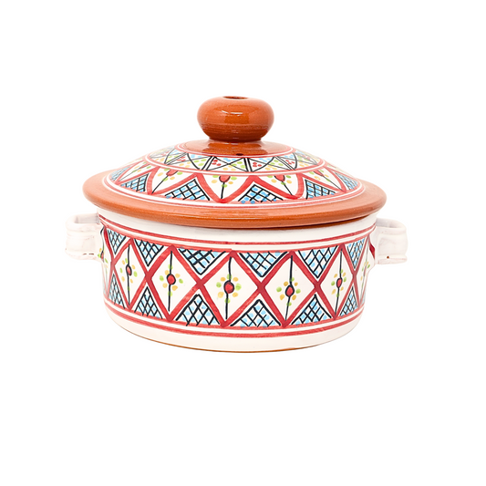 Handmade Ceramic Non-Stick Cooking Pot with Lid 20 cm