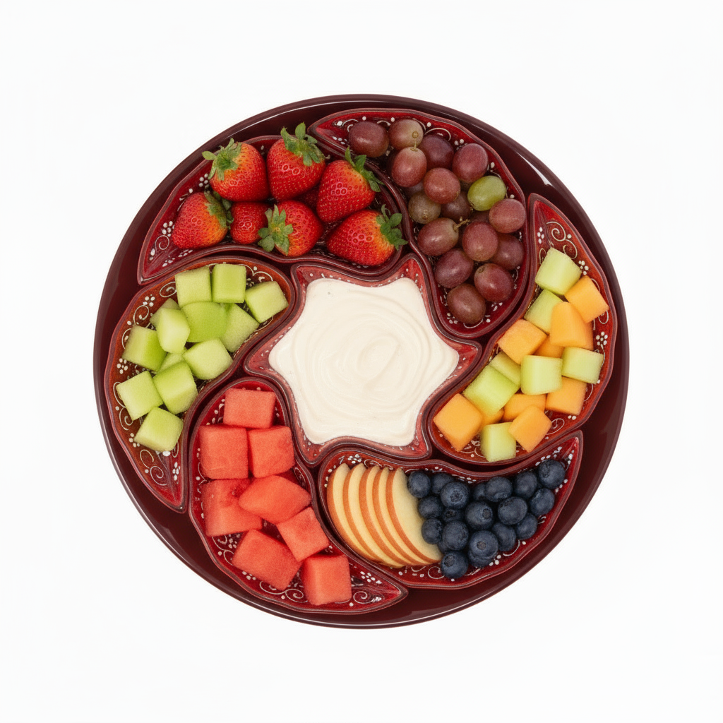 Handmade 8-piece Ceramic Platter, Turkquaz 33cm