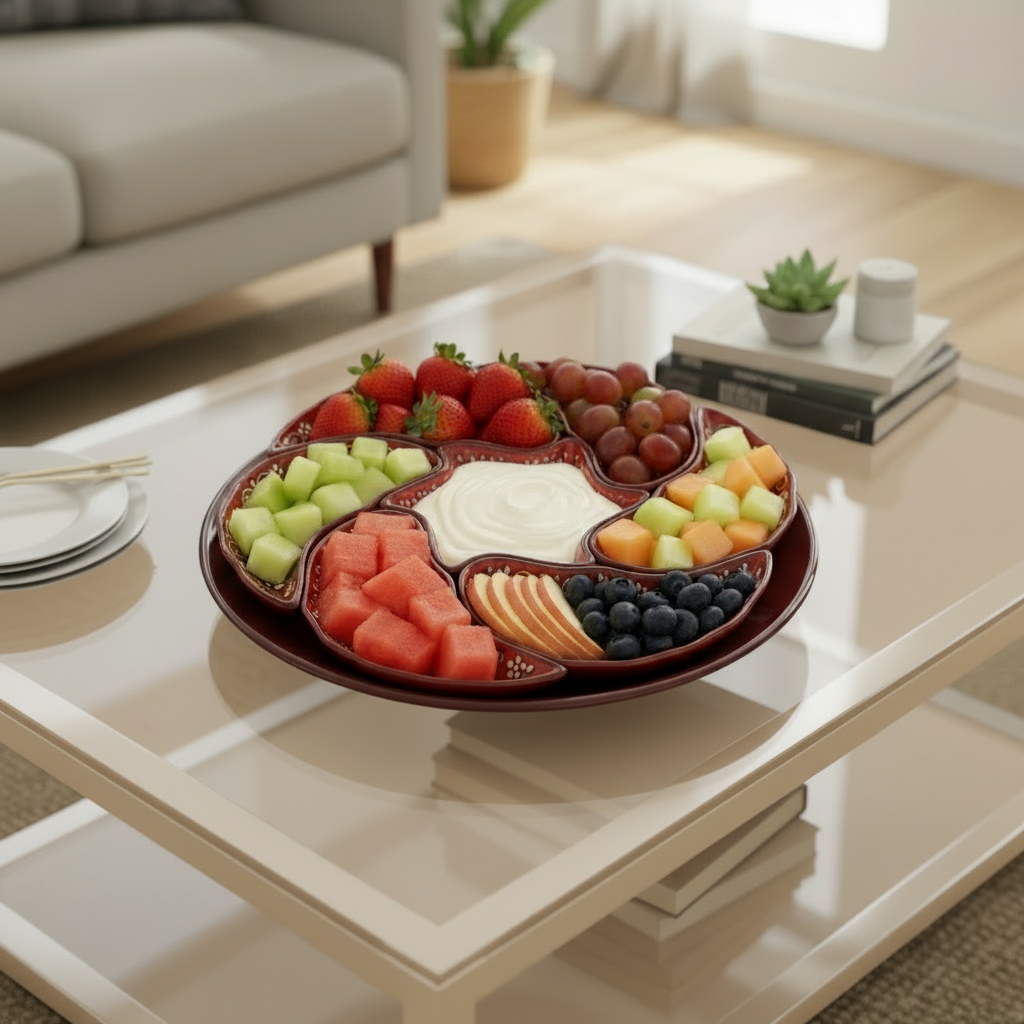 Handmade 8-piece Ceramic Platter, Turkquaz 33cm