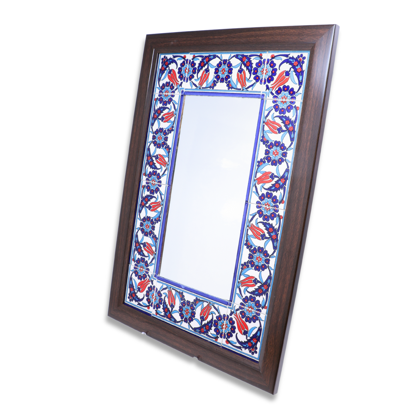 Handmade Ceramic Tile-Framed Wall Mounted Mirror 50x35 cm