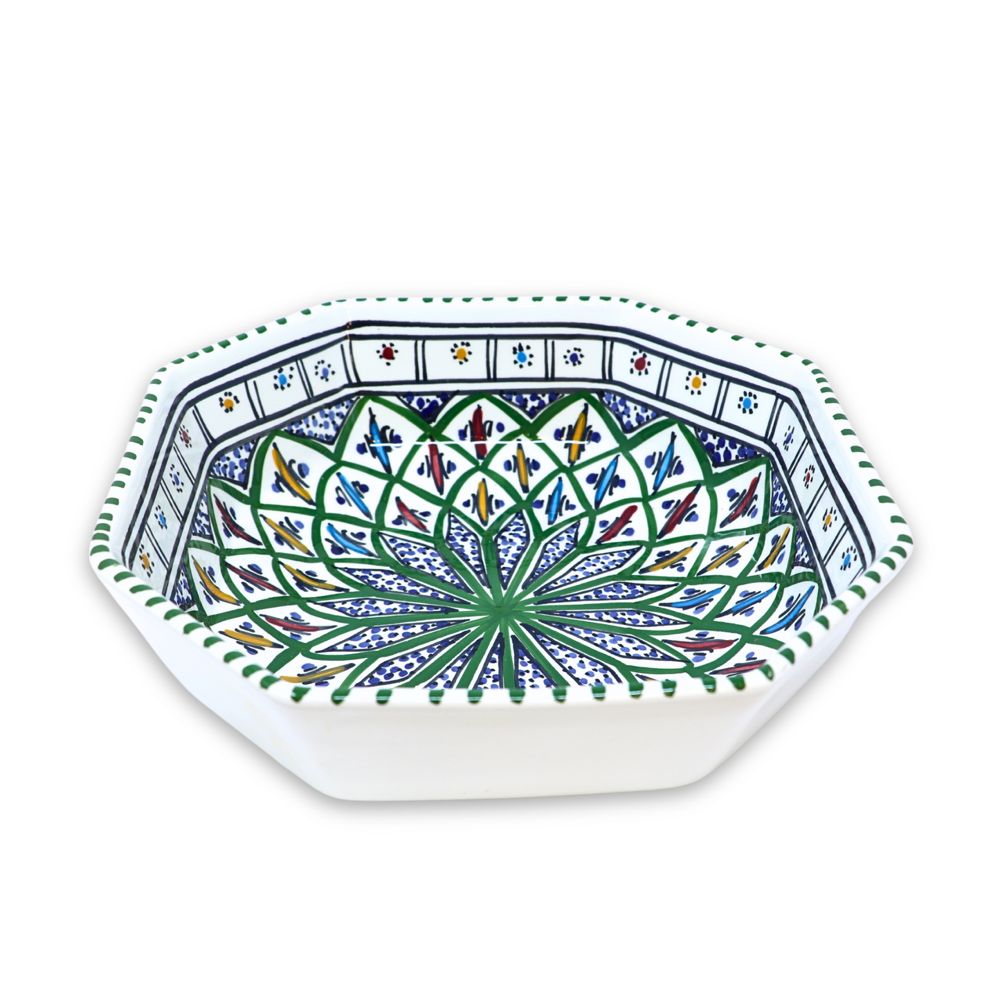Handmade Ceramic Octagonal Bowl, 25 cm
